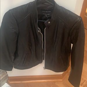 Lucky brand women’s black leather jacket!